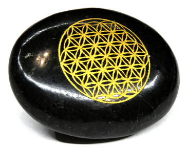 Tourmailne Flower of Life palm stone (image for) Tourmailne Flower of Life palm stone