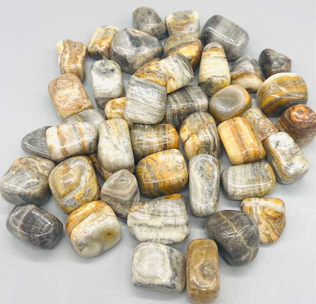 (image for) 1 lb Onyx, Stripe tumbled stones - Click Image to Close