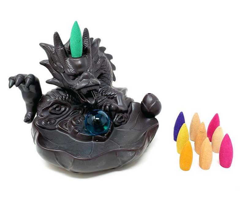 (image for) 5" Dragon W Glass Ball back flow burner - Click Image to Close