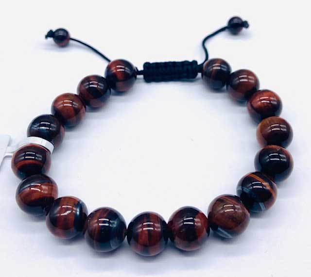 (image for) 10mm Tiger Eye, Red bracelet