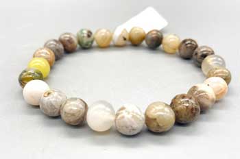 (image for) 8mm Agate, Bamboo Leaf bracelet