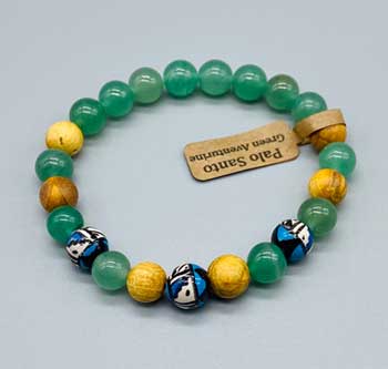 (image for) 8mm Palo Santo Green Aventurine bracelet - Click Image to Close